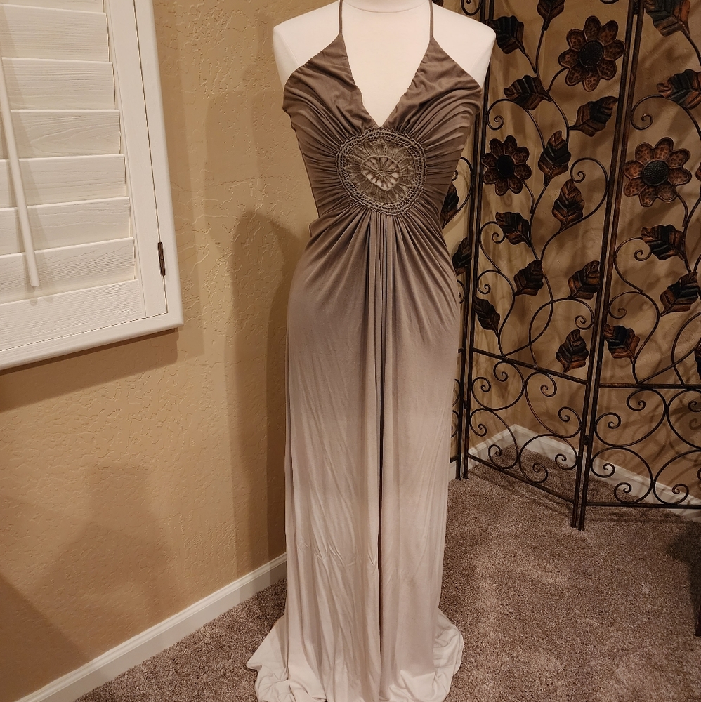Sky Maxi Dress (Ombre green and cream)